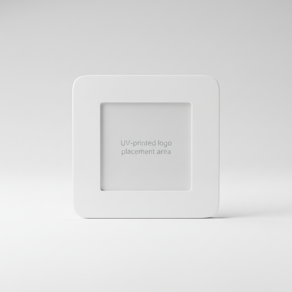 Custom UV-Printed Square Coaster with logo placement area