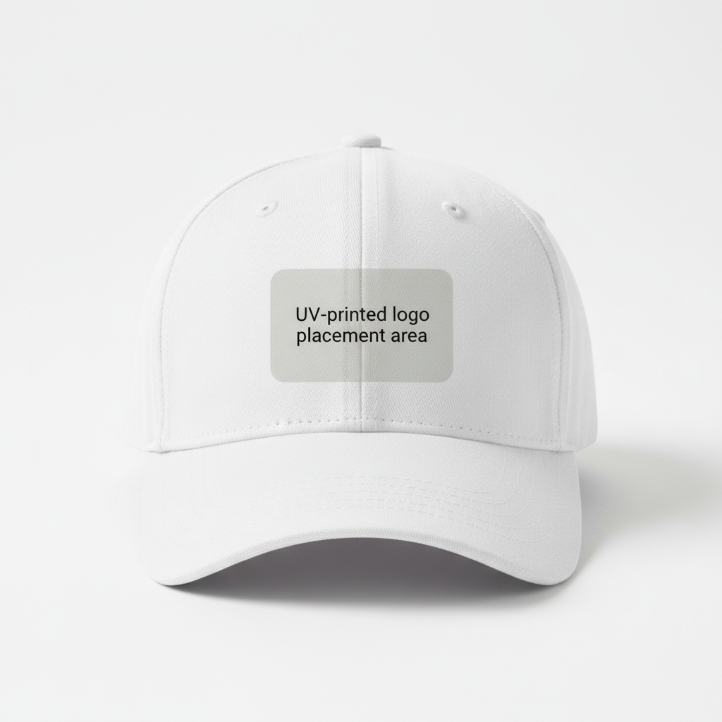 White Cap with Logo Placement Square